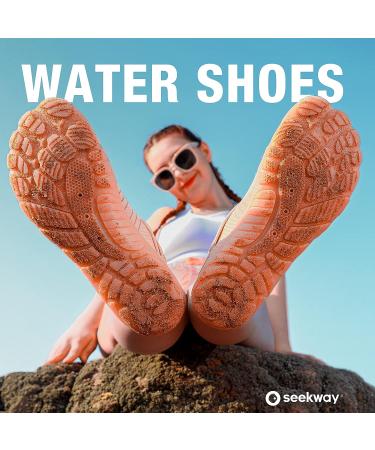 SEEKWAY Water Shoes - Quick-Dry Aqua Sock for Beach, Swim, Hiking - White, Size 8.5 Women/7.5 Men - Buy Online on SooperMarket.com
