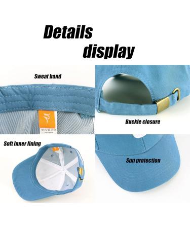 LANGZHEN Kids Plain Baseball Cap Hat | Adjustable Sun Hat for Boys and Girls 2-4 Years | 100% Cotton | Embroidered Blue - Buy Online on SooperMarket.com