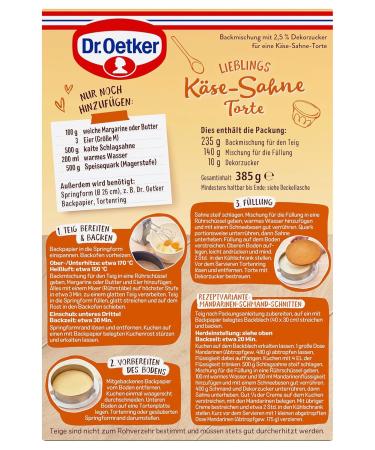 Dr. Oetker Cheese Cream Cake Mix - 4 x 385g | Easy Baking for Perfect Cheesecakes - Buy Online on SooperMarket.com
