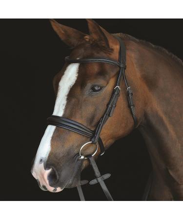 Collegiate Mono Crown Padded Raised Cavesson Bridle - Full Black - Buy Online on SooperMarket.com