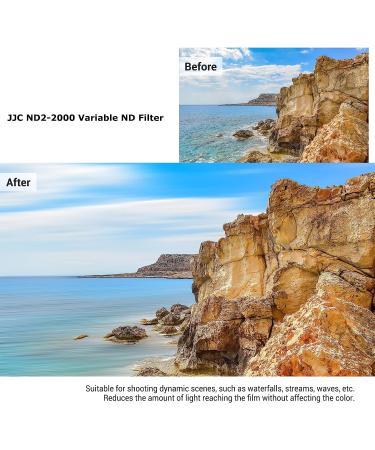 JJC 55mm VND Variable ND Filter for Nikon D5600/D3500/D3400/D7500 & Sony A7 Series - ND2-2000 Fader for 18-55mm & 28-70mm Kit Lenses - Buy Online on SooperMarket.com