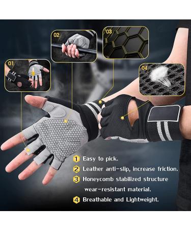 Astaresk 'Rock-Climber' Workout Gloves with Wrist Wrap Support - Full Palm Protection for Men and Women - Ideal for Weightlifting, Training, Fitness, Exercise, Hanging, Pull-ups - Large Size - Buy Online on SooperMarket.com