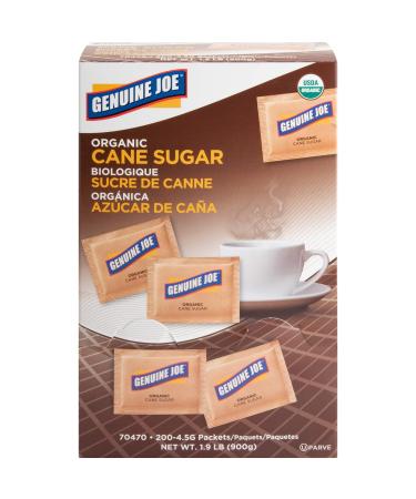 Genuine Joe-70470 Turbinado Natural Cane Sugar Packets - Brown