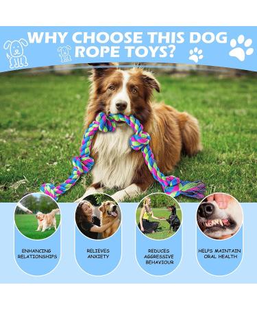 Aitmexcn Indestructible Dog Rope Toy - 37 Inch Tough 5 Knots Chew Toy for Large and Medium Dogs - Buy Online on SooperMarket.com