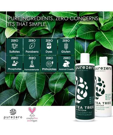 Purezero Tea Tree & Matcha Shampoo and Conditioner Set - Nourishing Scalp Treatment - Vegan & Cruelty Free - Color Safe - Buy Online on SooperMarket.com