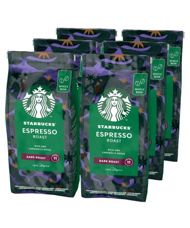 STARBUCKS Espresso Roast Dark Roast Whole Coffee Beans 200g (Pack of 6) Unflavoured 200 g (Pack of 6)