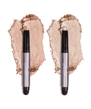 Julep Eyeshadow 101 Cr me to Powder Waterproof Eyeshadow Stick Duo  Champagne Shimmer and Pearl Shimmer 02 Champagne Shimmer/Pearl Shimmer