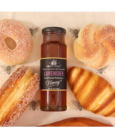 HONEY FEAST Organic Lavender Honey 12oz | Gourmet Flavored Honey for Tea, Cooking & Baking | Florida Beekeeper-Bottled - Buy Online on SooperMarket.com