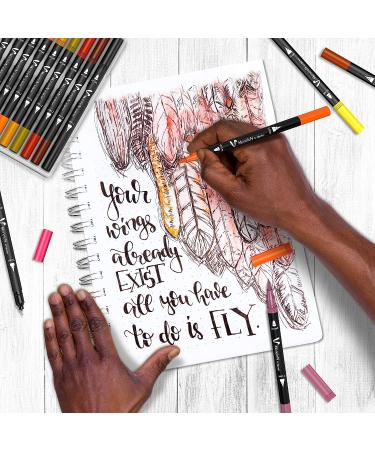 36 Dual Brush Coloring Markers Set for Adults Kids - Fine Tip Art Colored Pens for Coloring Books, Bullet Journaling, Drawing - Double Sided Color Marker Pen for School, Office, Sketching - Buy Online on SooperMarket.com