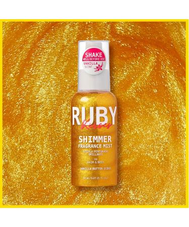 Ruby Kisses Shimmer Fragrance Body and Hair Mist Spray Vanilla Glitter Body Perfume Spray Skin Perfume Liquid Illuminator Highlighter for Skin (GOLD) - Buy Online on SooperMarket.com