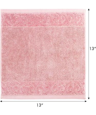 Luxury Cotton Washcloths 6 Pack - Large Hotel Spa Bathroom Face Towel (Pink) - Buy Online on SooperMarket.com
