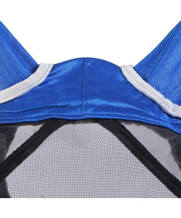 Harrison Howard Pro Luminous Horse Fly Mask Long Nose with Ears - UV Protection, Signature Blue, Size Cob (Medium) - Buy Online on SooperMarket.com