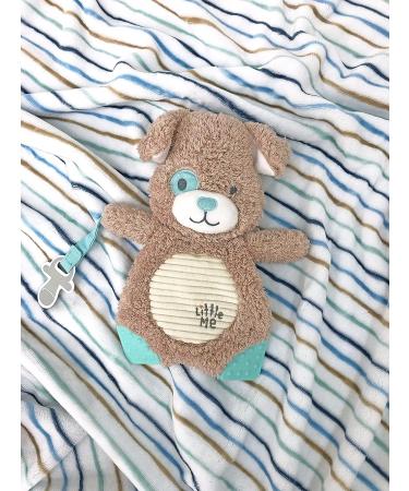 Large 9 inch Plush Toy with Silicone Teethers & Pacifier Holder Strap - Little Me Puppy Tan - Buy Online on SooperMarket.com