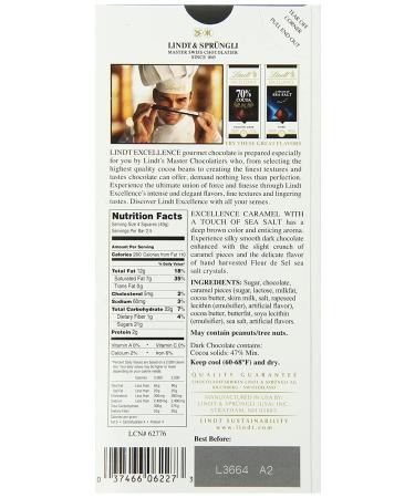 Lindt Excellence Caramel Sea Salt Chocolate Bar, 3.5 oz - Indulge in Rich Flavor - Buy Online on SooperMarket.com