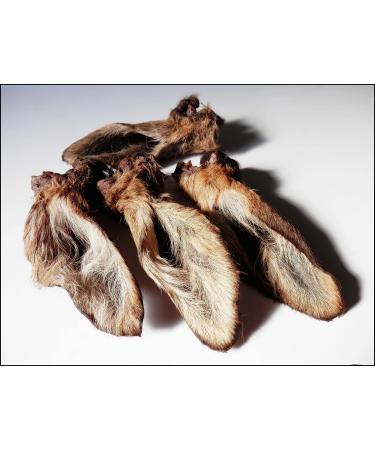 DriedDogTreats 10 ears 100% PURE FURRY DOE ROE-DEER VENISON EARS - treats chews snack NATURAL hypoallergenic
