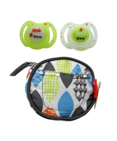 SRV HUB Glow in Dark Little Baby Soother (2 pieces) with cotton paci bag for toddlers | BPA-free |Essentials for newborns pacifiers for toddlers aged 0 to 6m (unisex design)