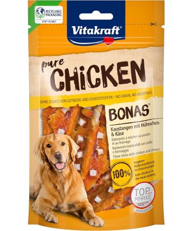 Vitastras Bonas Chewing Rods for Dogs - Chicken & Cheese Snack Grain-Free No Sugar Added 7x80g - Buy Online on SooperMarket.com
