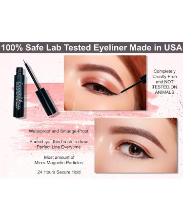Luxillia Magnetic Lashes & Liner Kit - Reusable 8D & 3D Look, Waterproof Liquid Liner - FLIRTY - Buy Online on SooperMarket.com