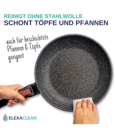 Elexaclean Flush Sponge Pot Cleaner Set - 3 Washable Microfiber Sponges (12x10 cm Gray) - Eco-Friendly & Reusable Kitchen Cleaning Solution - Buy Online on SooperMarket.com