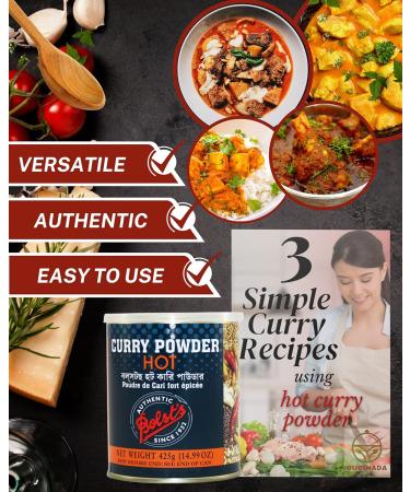 Bolst's Hot Curry Powder Tin (2 x 425g) with Recipe Leaflet - Perfect for Delicious Curry Dishes | Ideal for Homeowners & Caterers - Buy Online on SooperMarket.com