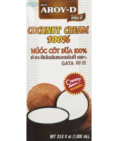 Aroy-D Coconut Cream, 33.8 Fluid Ounce (6-Pack) 33.8 Fl Oz (Pack of 6)