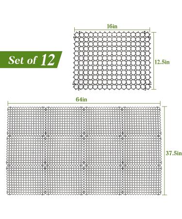 Cat Scat Mat 12 Pcs 16x12.5 Inch with 0.5 inch Spikes for Indoor/Outdoor Use - Durable Cat Deterrent and Dog Anti-Digging Solution - 16ft Coverage - Buy Online on SooperMarket.com