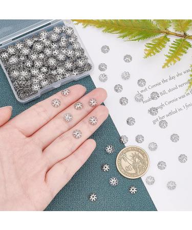 UNICRAFTALE 7mm Stainless Steel Flower Bead Caps - 300pcs for Jewelry Making - Buy Online on SooperMarket.com