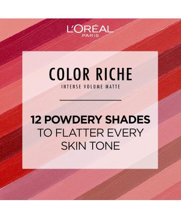 L'Or al Paris Color Riche Intense Volume Matte Lipstick in 346 Rouge Determinance - Hydrating, Long-Wear Formula with Hyaluronic Acid - Buy Online on SooperMarket.com