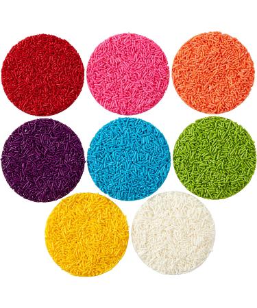Wilton Rainbow Jimmies Sprinkles 8-Piece Dessert Decorating Set - Colorful Decorative Toppings for Cakes, Cupcakes, and Cookies - Buy Online on SooperMarket.com