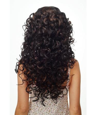 WIG ME UP Women's Long Voluminous Curls Wig with Black Reddish Brown Highlights | FS1010-C-1BH30 - International Shipping Available - Buy Online on SooperMarket.com