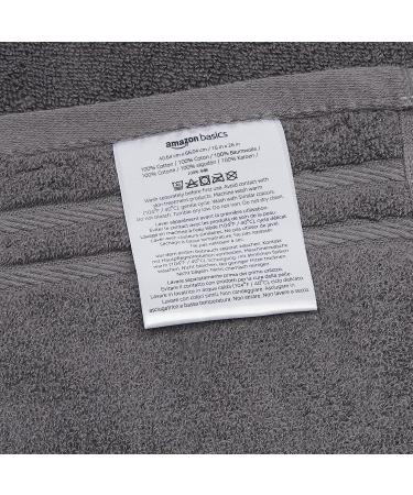 Amazon Basics 6-Pack Dark Grey Hand Towels - 30% Recycled Cotton Content - Buy Online on SooperMarket.com