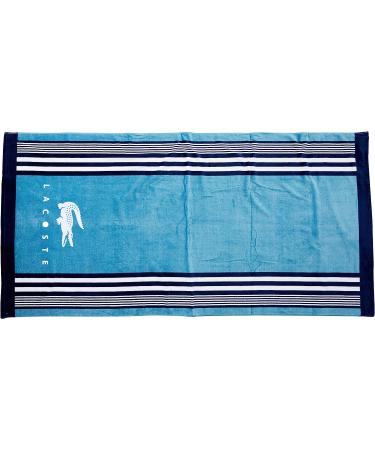 Lacoste Oki 100% Cotton Beach Towel - Teal | 36W x 72L - Buy Online on SooperMarket.com