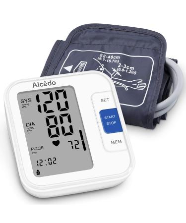 Alcedo Blood Pressure Monitor Upper Arm, Automatic Digital BP Machine with Wide-Range Cuff for Home Use, LCD Screen, 2x120 Memory, Talking Function