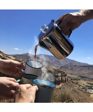 Frog Warrior Camping Coffee Pot - 9 Cup Percolator for Camps, Cabin, and RV Stovetops - Buy Online on SooperMarket.com