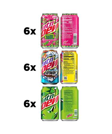 Mountain Dew Variety Pack: Dew  Major Melon  Spark (Rasp Lemonade) 12 Fl Oz (Pack of 18) Major Melon Variety Pack - Buy Online on SooperMarket.com