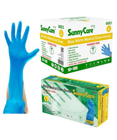 1000/case 8603 SunnyCare 5.0 mil Nitrile Exam Gloves Chemo-Rated (Non Vinyl Latex) Size: Large