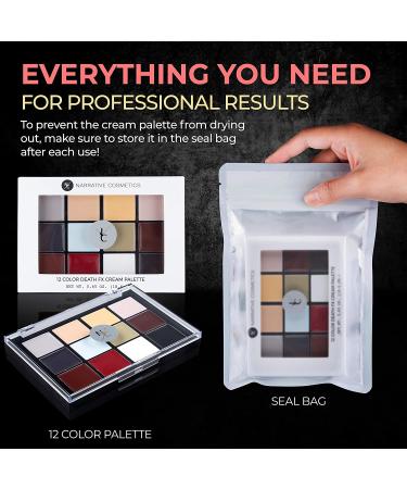 Narrative Cosmetics 12-Color Death FX Cream Palette - Professional Waterproof SFX Makeup for Stage, Film, Costumes, Cosplay, Halloween - Buy Online on SooperMarket.com