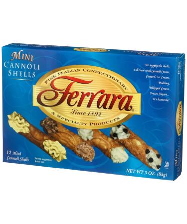 Ferrara Mini Cannoli Shells, 12-Count, 3 Ounce Boxes (Pack of 12)
