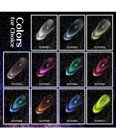 Buy MIZHSE 9D Cat Eye Gel Nail Polish - Silver Magnetic Gel for Stunning Holographic Galaxy Effect | Soak Off Nail Art for DIY Manicure at Home - Buy Online on SooperMarket.com