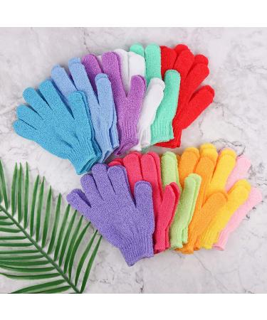 12 Pairs Double Sided Exfoliating Gloves | Body Scrubber Scrubbing Mitts for Shower | Dead Skin Cell Remover | 12 Colors - Buy Online on SooperMarket.com