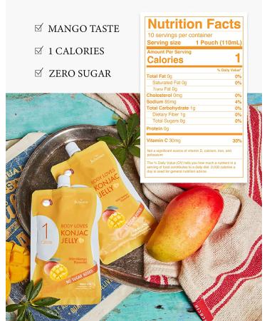 Jadamsun Mango Konjac Jelly - 10pc, 1 Calorie Smoothie with Zero Sugar - Buy Online on SooperMarket.com