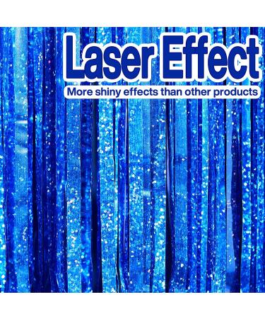 PartyWoo 2 pcs Royal Blue Foil Fringe Curtains for Birthday Wedding Party Decorations - Buy Online on SooperMarket.com