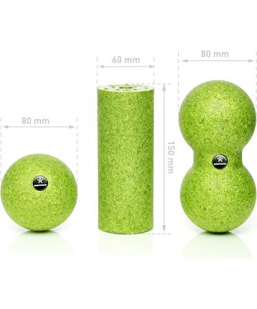 BODYMATE Fascia MINI-SET - Apple Green Mini Roll & Balls for Muscle Relief | L15xD6cm & D8cm Duo Ball | International Shipping - Buy Online on SooperMarket.com