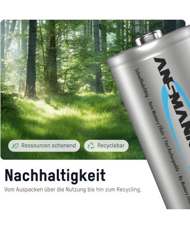 ANSMANN Rechargeable D Batteries 8500mAh - Pre-Charged NiMH Power Accu (4-Pack) | Professional Performance for Flashlights - International Shipping Available - Buy Online on SooperMarket.com