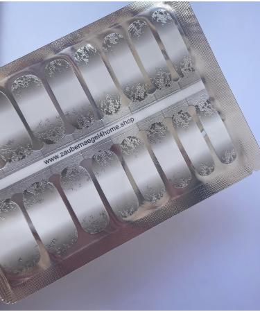 Zaubern gel4Home Nail Foils - 16 Metallic Grey Nail Wraps for Stunning Manicures | International Shipping Available - Buy Online on SooperMarket.com