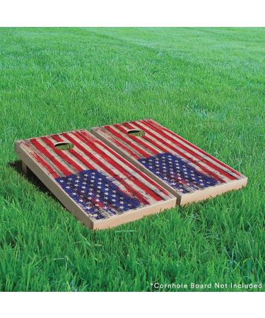 Pixelverse Design Cornhole Board Skin Wrap Decal - USA Flag Vinyl Sticker for Bean Bag Toss Game - Weatherproof Fade Resistant - 24.5x48.5 - Pack of 2 - Buy Online on SooperMarket.com