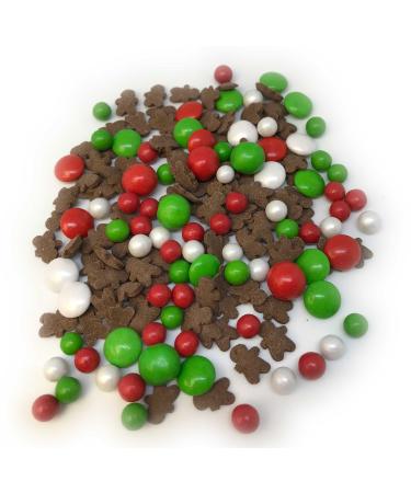 Sprinkletti - Gingerbread - Christmas Cake Topper Sprinkles - 100g Edible Sugar Festive Cupcake Decorations - Ideal For Xmas Themed Party Cakes And Bakes