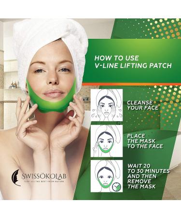 SWISSKOLAB Double Chin Reducer V Shaped Slimming Face Mask - 5 PCS Green - Buy Online on SooperMarket.com