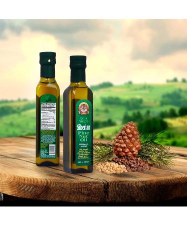 Premium Quality 8.5 oz. Bottle Extra Virgin Siberian Pine Nut Oil - 100% Natural, Unrefined for Healthy Digestion and Wellness - Buy Online on SooperMarket.com