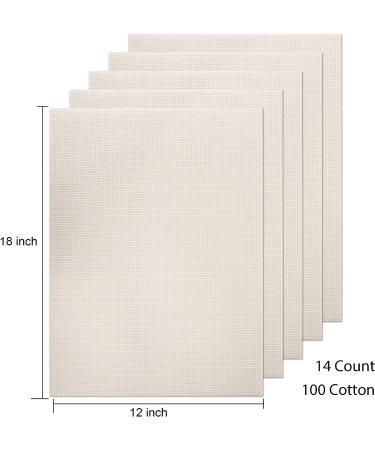 Aida Cloth 14 Count Cross Stitch Fabric 12x18 inch 5-Pack (Rice) Beige - Buy Online on SooperMarket.com